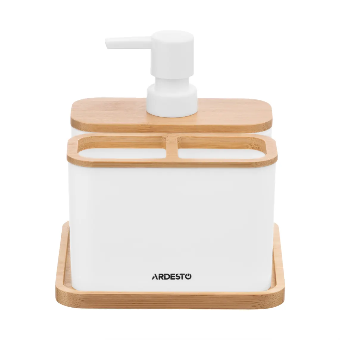 Bathroom set Ardesto Minimalism, 3items, polypropylene, bamboo, white