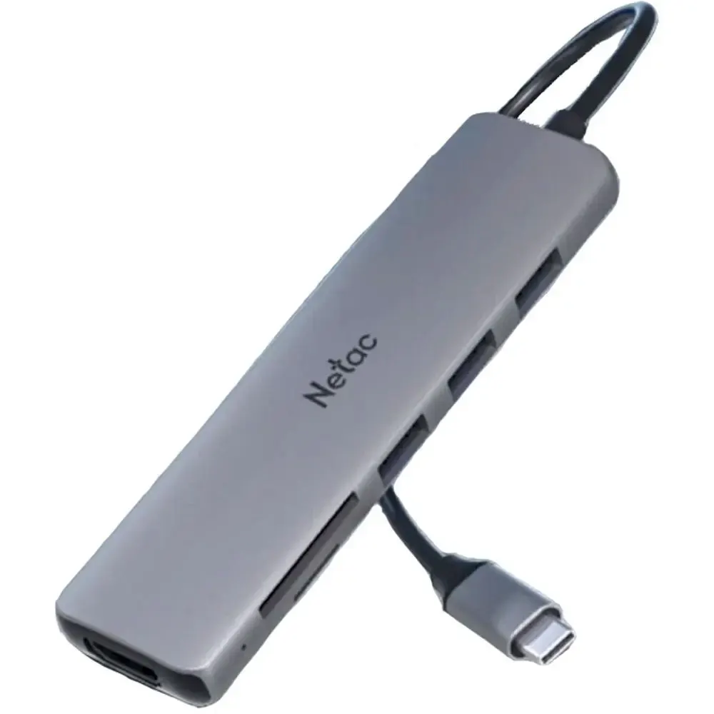 WF14, NETAC, USB Adapter, Type-C to USB3.0*3+HDMI+mSD/SD 2.0.