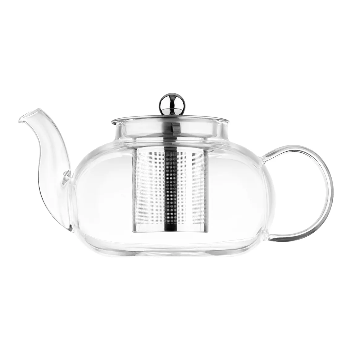 Teapot ARDESTO Gemini Roma 800ml, borosilicate glass, stainless steel, transparent