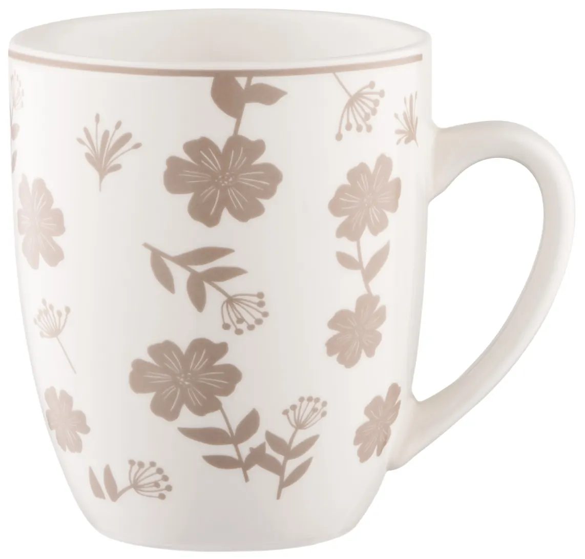 კათხა Mug ARDESTO Ravenna, 360ml, porcelain, white-beige