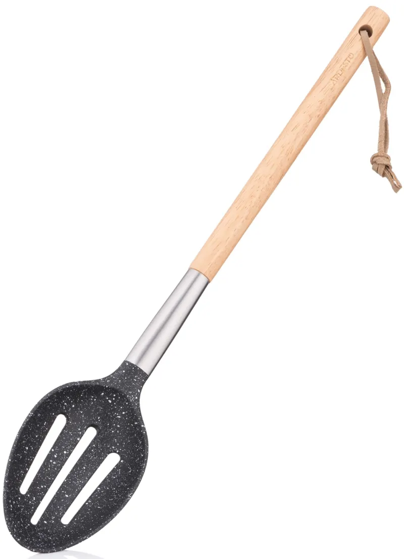 Ardesto Slotted Spoon Midori, 34.5cm, nylon, wood, stainless steel, black