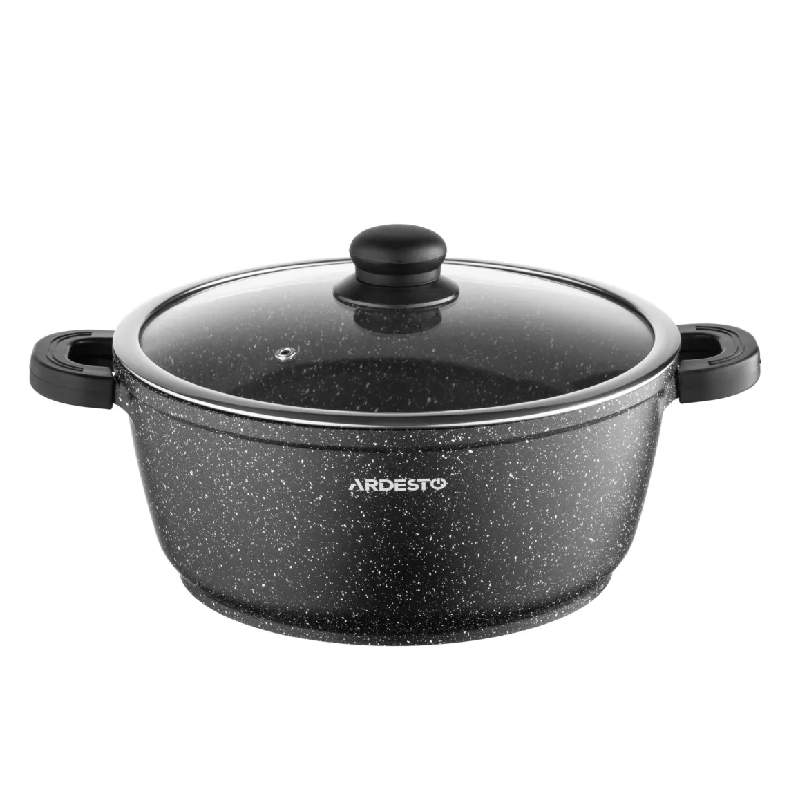 Casserole with glass lid ARDESTO Gemini Anzio, 5l, aluminium, black