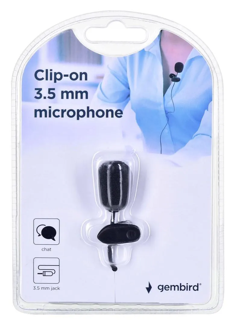 Gembird, MIC-C-01 Clip-on Microphone black