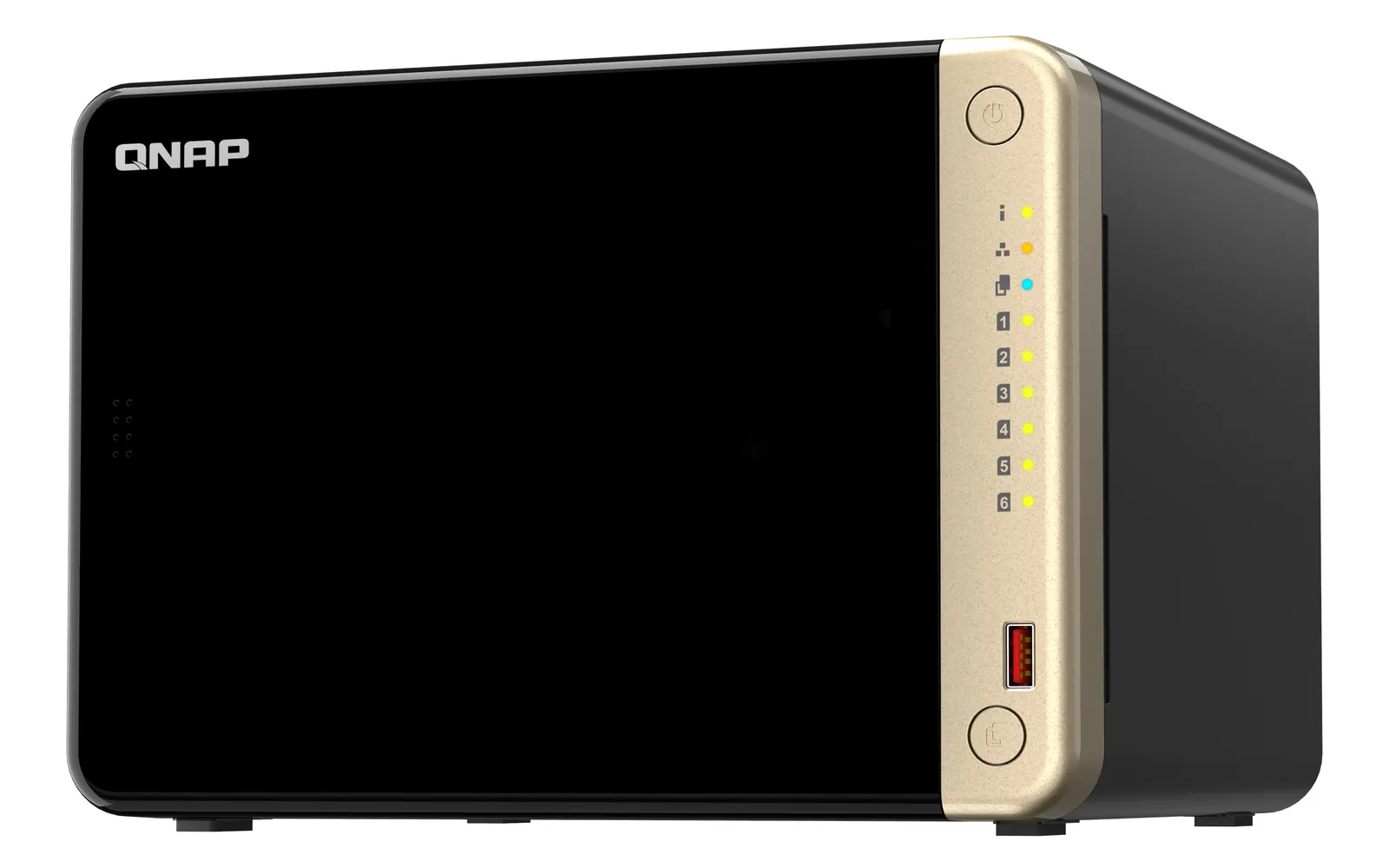NAS სერვერი 6-Bay desktop NAS, Intel Celeron N5105/N5095 quad-core, 8 GB onboard not expandable, 6 x 3.5"/2.5" SATA 6Gb/s drive bays, 2 x M.2 2280 PCIe Gen 3 x1