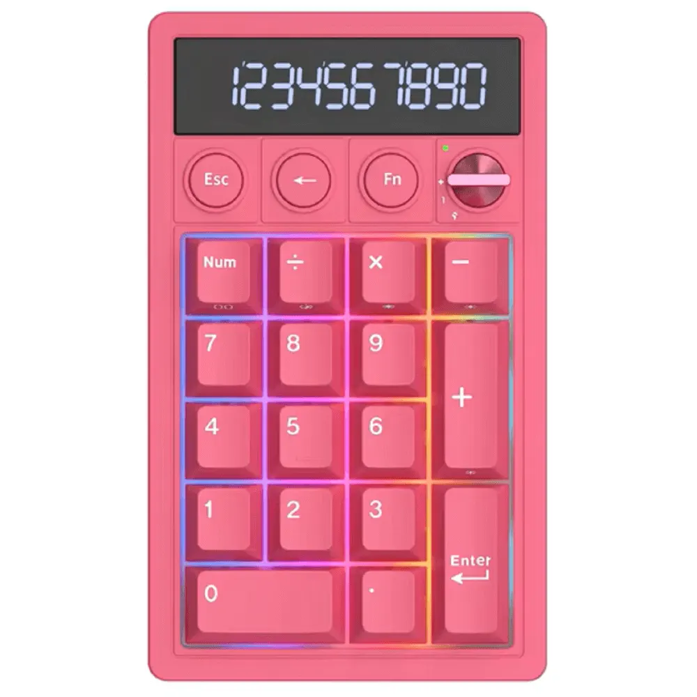 კლავიატურა Royal Kludge RK M20-BR-YXZ RGB Mechanical Numpad, Violet Switch, Hot Swappable, Wireless, Type-C, Bluetooth, 2.4GHz, Berry Red