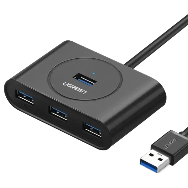 USB ჰაბი CR113 UGREEN USB 3.0 4 Ports Hub with 2.0 OTG Black 1M (20291)