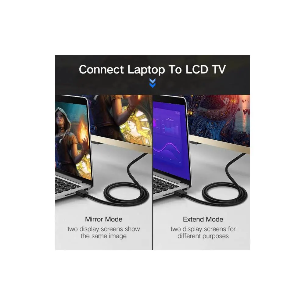 HDMI კაბელი UGREEN HD104 (10112), HDMI Cable, Support 4K 30Hz, 3D Visual Effect, 20m, Black
