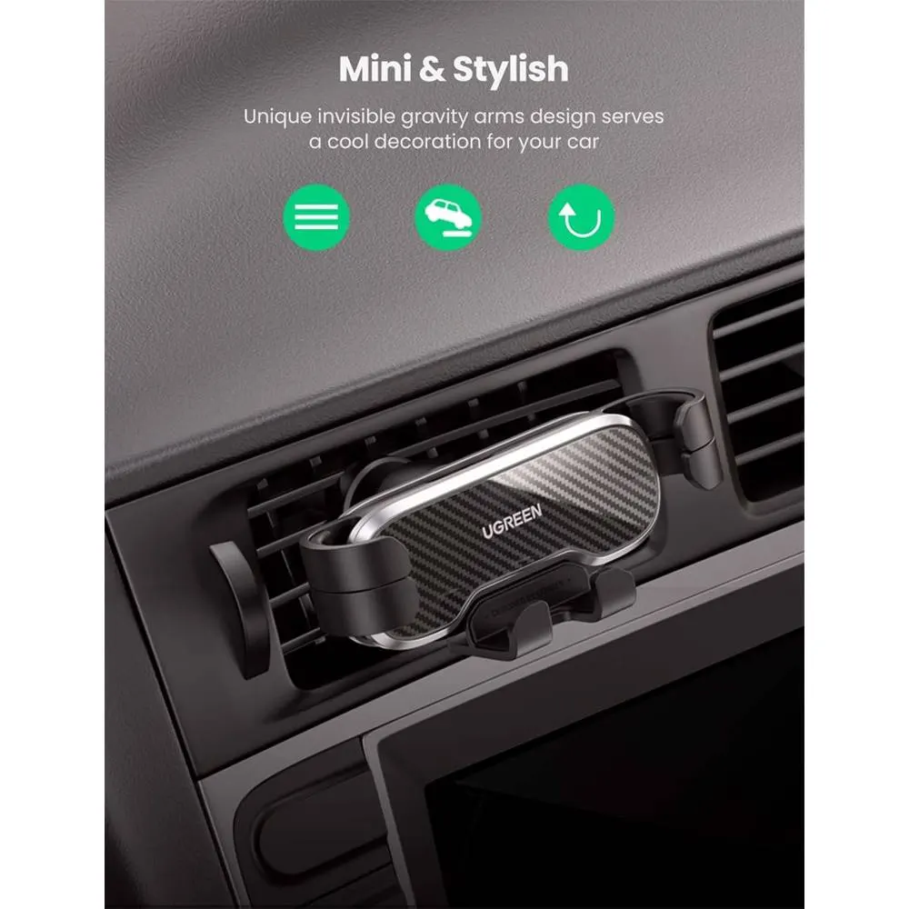 მობილურის დამჭერი UGREEN LP228 (80539), Gravity Phone Holder For Car, Black