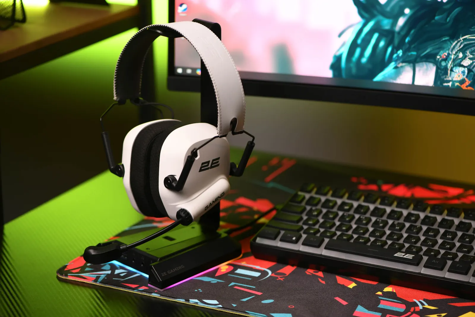 ყურსასმენი 2E GAMING Headset HG365, BT/WL, white