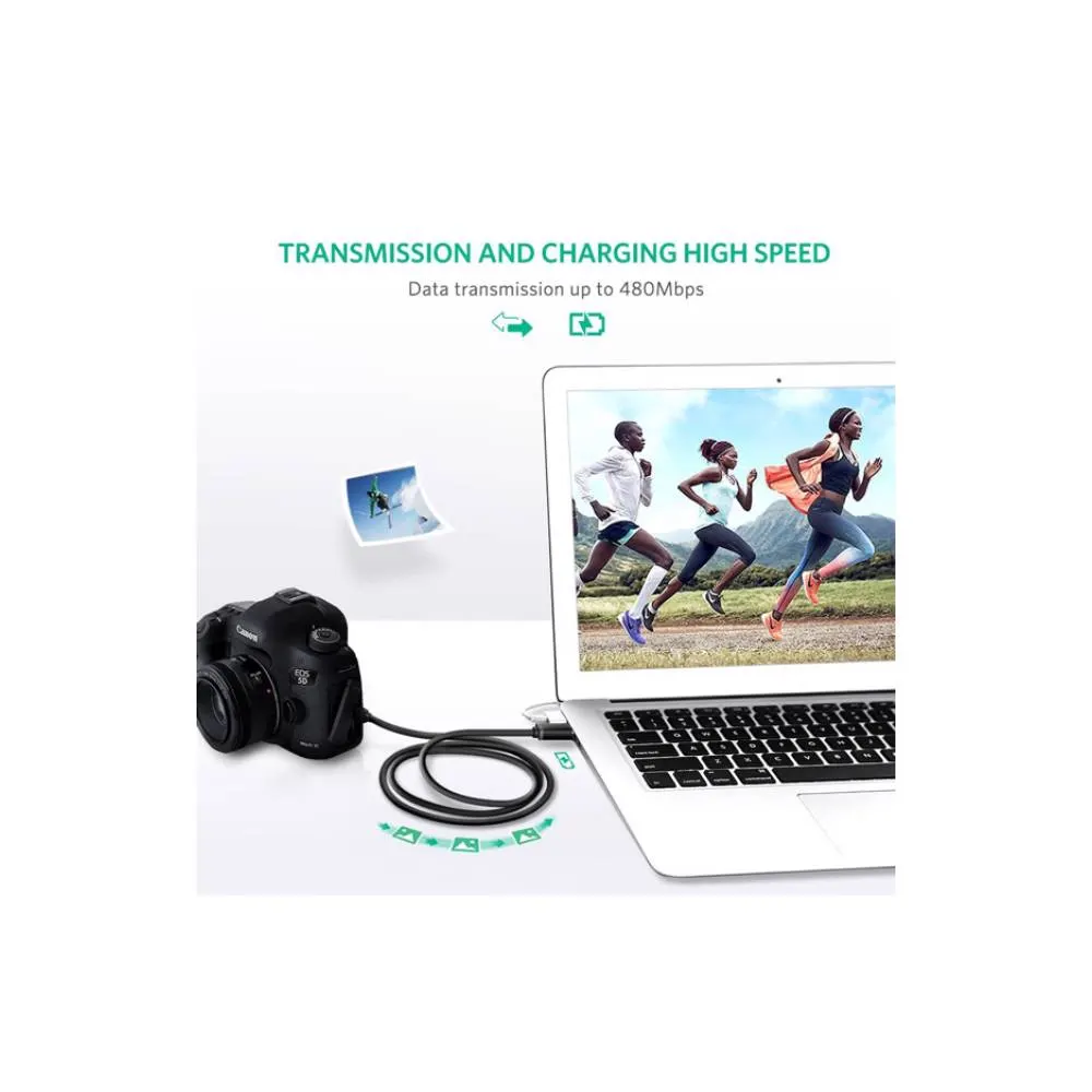 UGREEN US132 (10386) USB 2.0 A Male to Mini 5 Pin Male Cable 3m (Black)