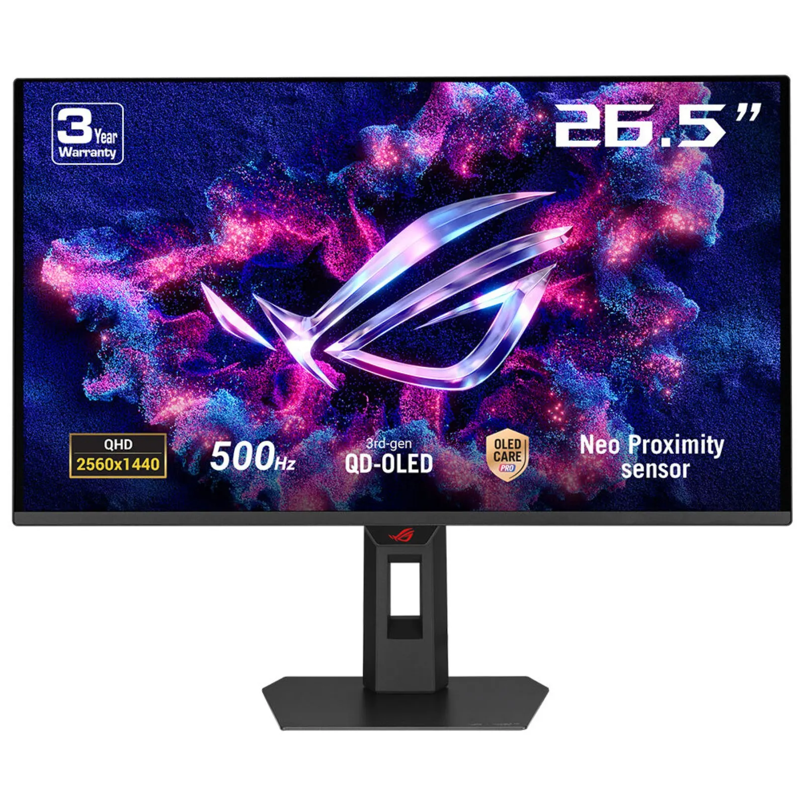Asus Monitor 26.5" ROG Strix XG27AQDPG 2xHDMI, DP, 2xUSB, QD-OLED, 2560x1440, 500Hz, 0.03ms, DCI-P3 99%, AdaptiveSync, Pivot, HDR500