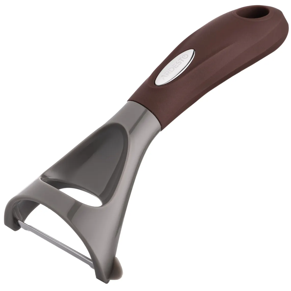 სათლელი Ardesto Peeler Gemini, 19.5cm, stainless steel, nylon, gray-brown