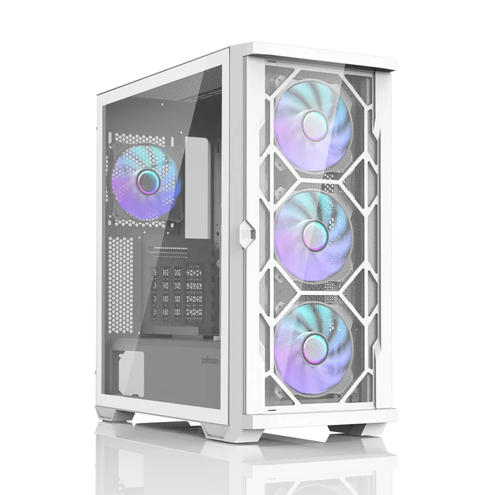 ქეისი Zalman PC case Z10 Duo without PSU, 2xUSB3.0, 1xUSB Type-C, 3x140mm ARGB, 1x120mm ARGB, VGA 395mm, LCS ready, TG Side Panel, EATX, white