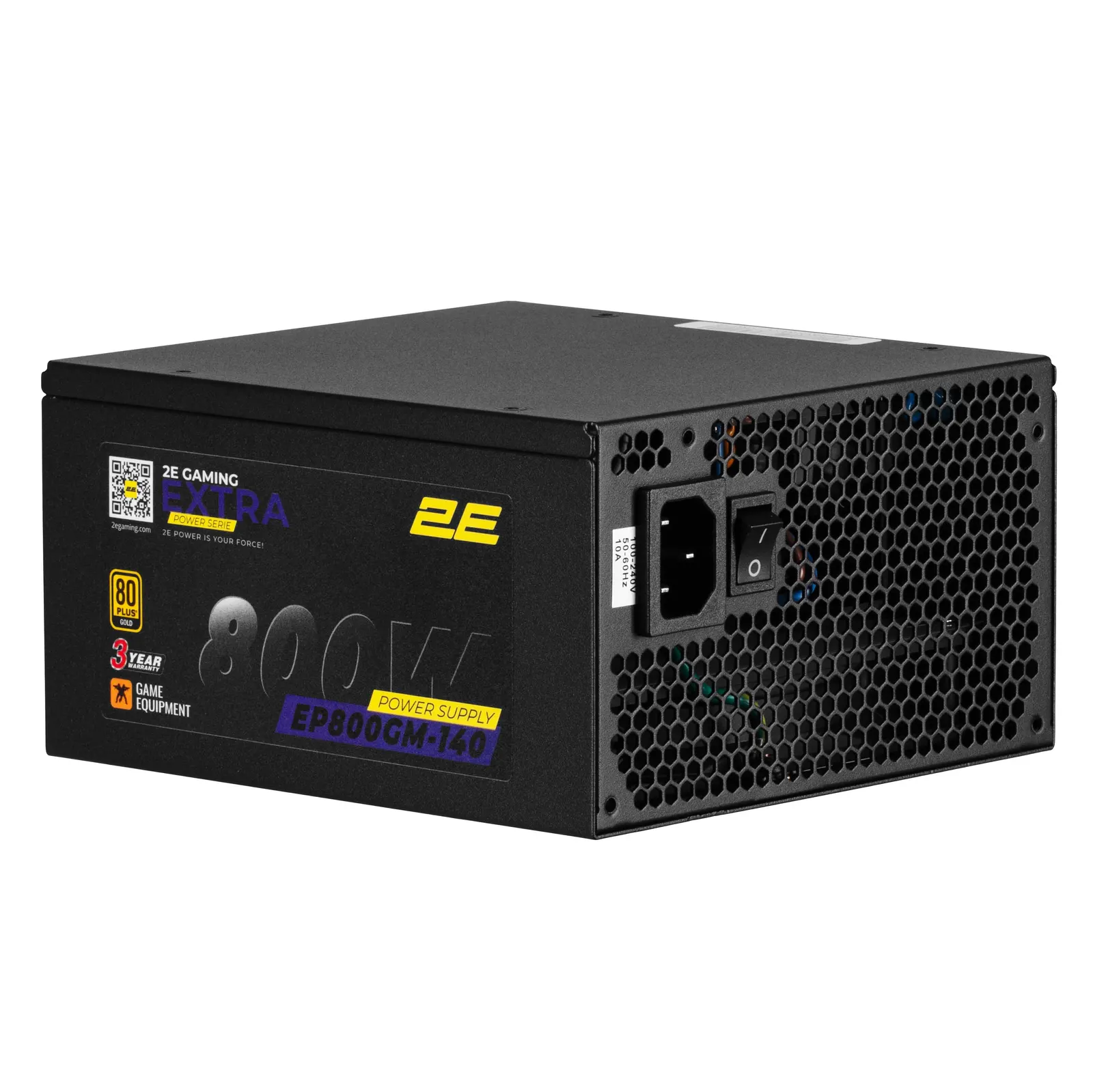 კვების ბლოკი 2E GAMING PSU Extra Power (800W), >90%, 80+ Gold, 140mm, 1xMB 24pin(20+4), 2xCPU 8pin(4+4), 3xMolex, 6xSATA, 4xPCIe 8pin(6+2), Modular