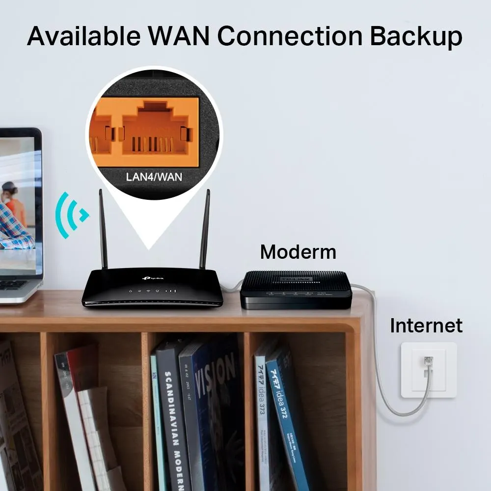 TP-Link, Archer MR200, AC750 Wireless Dual Band 4G LTE Router