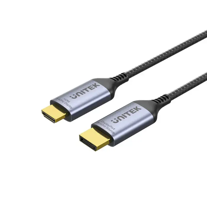 HDMI კაბელი V1610A, UNITEK, Cable, DisplayPort to HDMI Male Adapter Cable, 8K 60Hz 1.8M,.