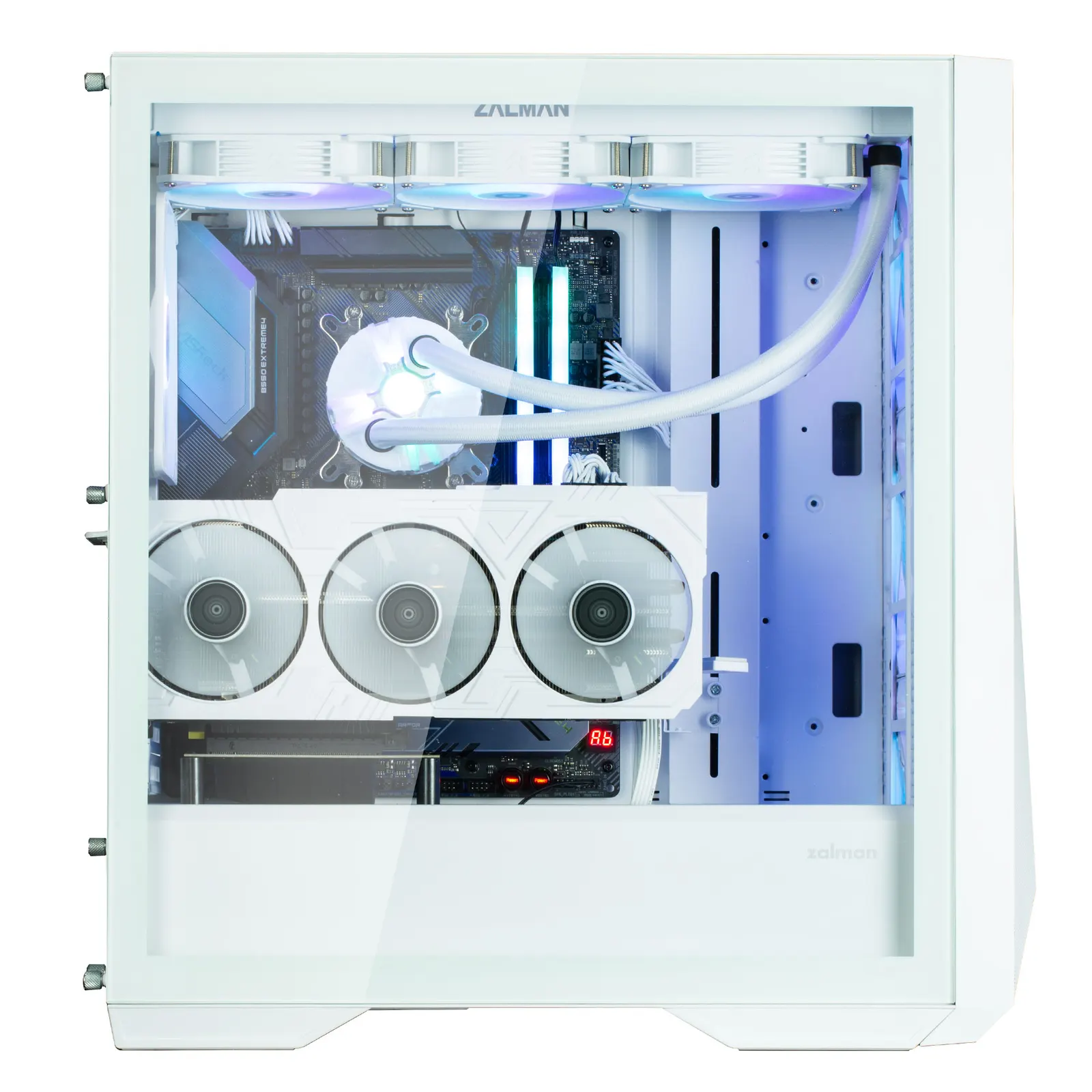 ქეისი Zalman PC case Z9 Iceberg MS without PSU, 2xUSB3.0, 2xUSB2.0, 1xUSB 3.1 Gen2 Type-C, 4x140mm ARGB, VGA 390mm, LCS ready, TG Side Panel, EATX, white