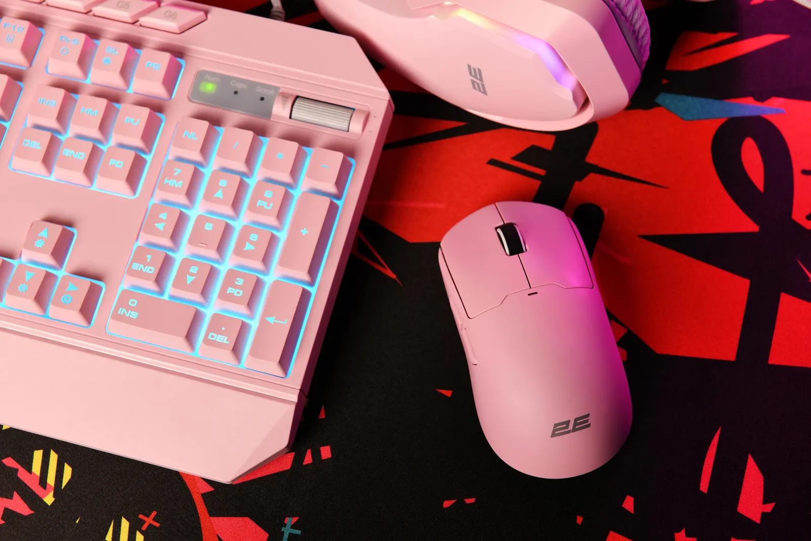 მაუსი 2E GAMING Mouse MG355 WL, RGB, USB-A/WL, pink
