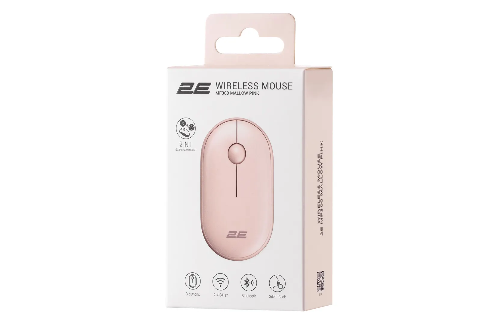 მაუსი 2E Mouse MF300 Silent, WL/BT, pink