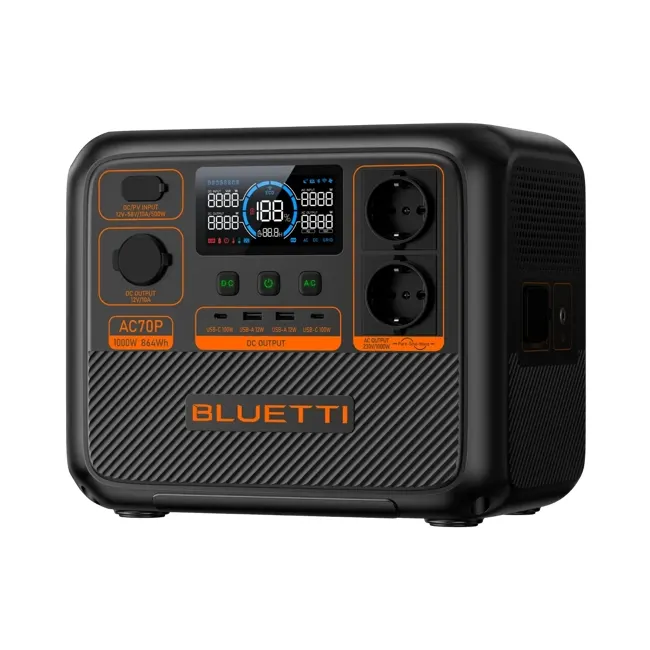 პორტატული კვების სადგური Bluetti AC70P Portable Power Station 1000W/ 864Wh