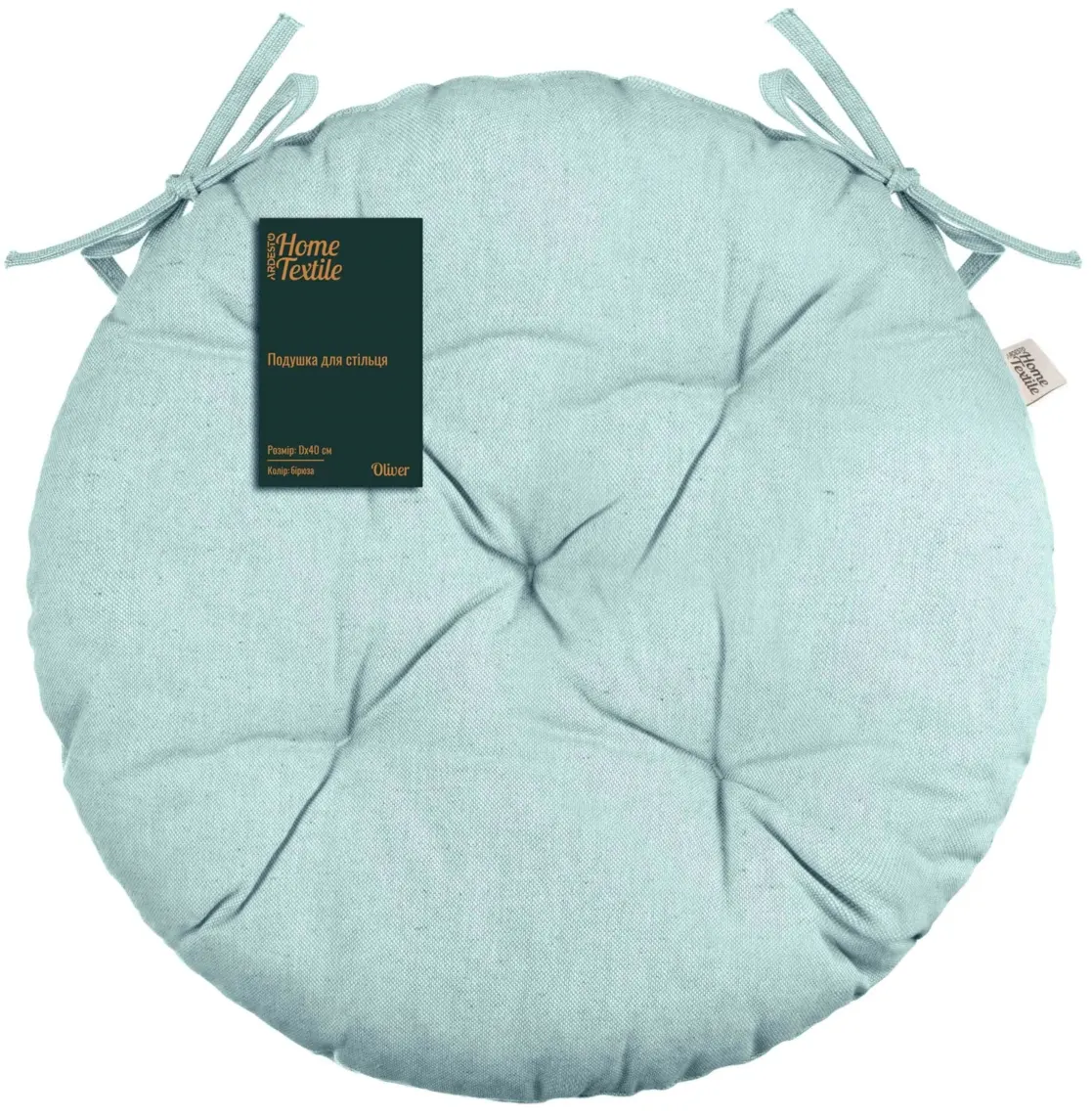 სკამის ბალიში Ardesto Sitpad Oliver, 40cm, 100% cotton, filling: 50% holofiber, 50% pp, turquoise