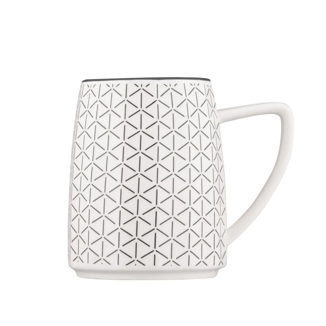 კათხა Mug ARDESTO Lamberto, 360ml, porcelain, white-gray