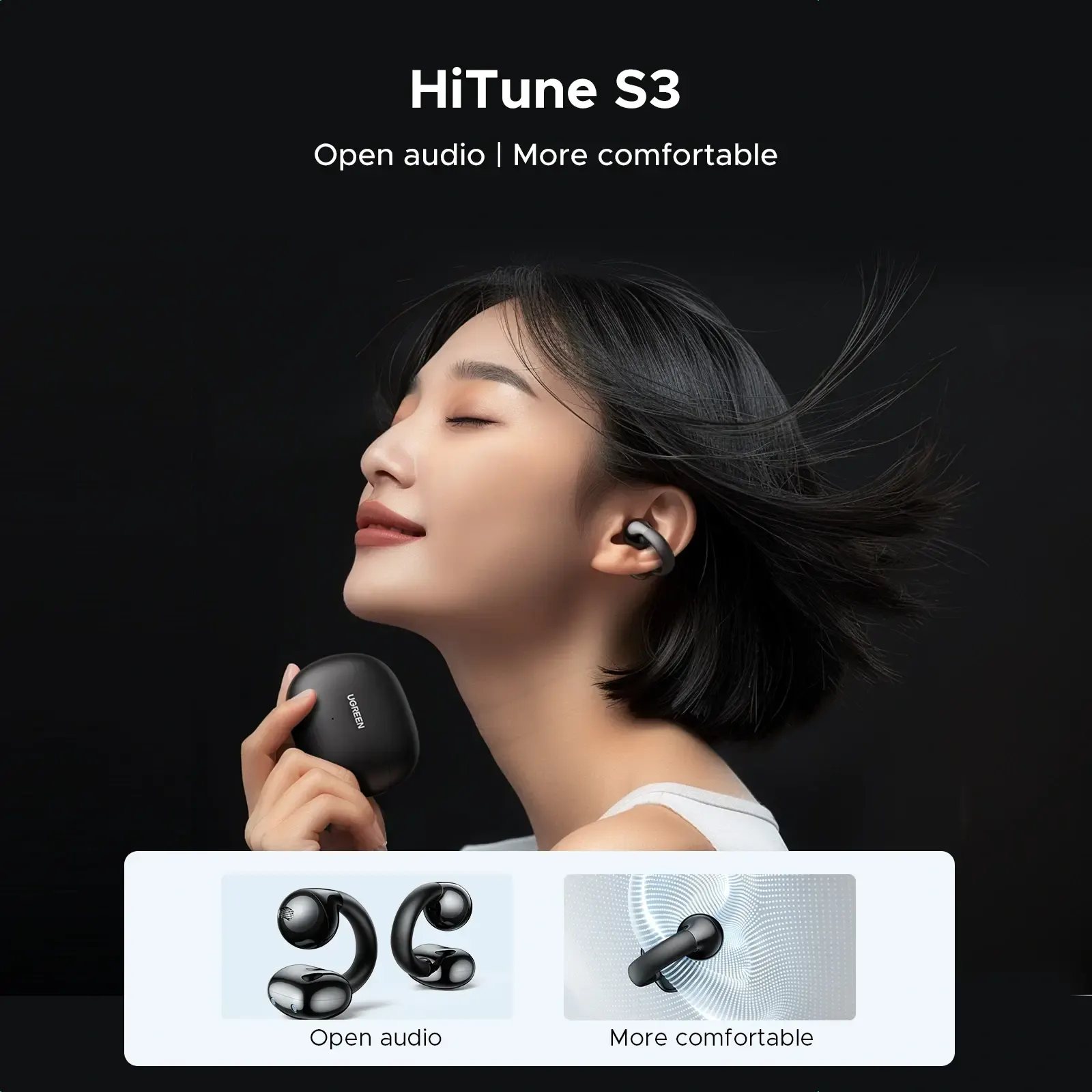 ყურსასმენი UGREEN, WS209 Headset Earbuds, Black