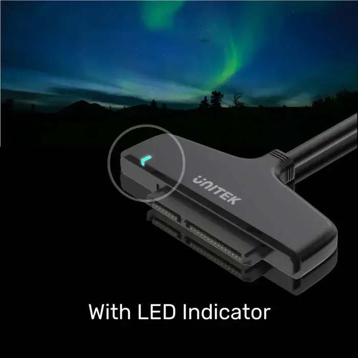 დისკის ყუთი Y-1096, UNITEK USB USB-C 5Gbps To SATA 6G Adapter, Black