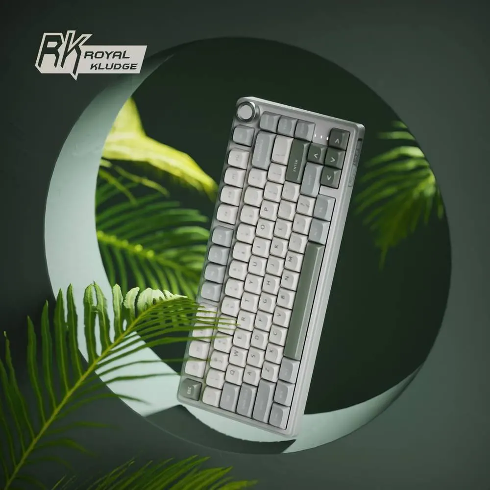 Royal Kludge RK R75 RGB Mechanical Keyboard, Brown switch, Hot Swappable, Type-C wired, Sky Cyan
