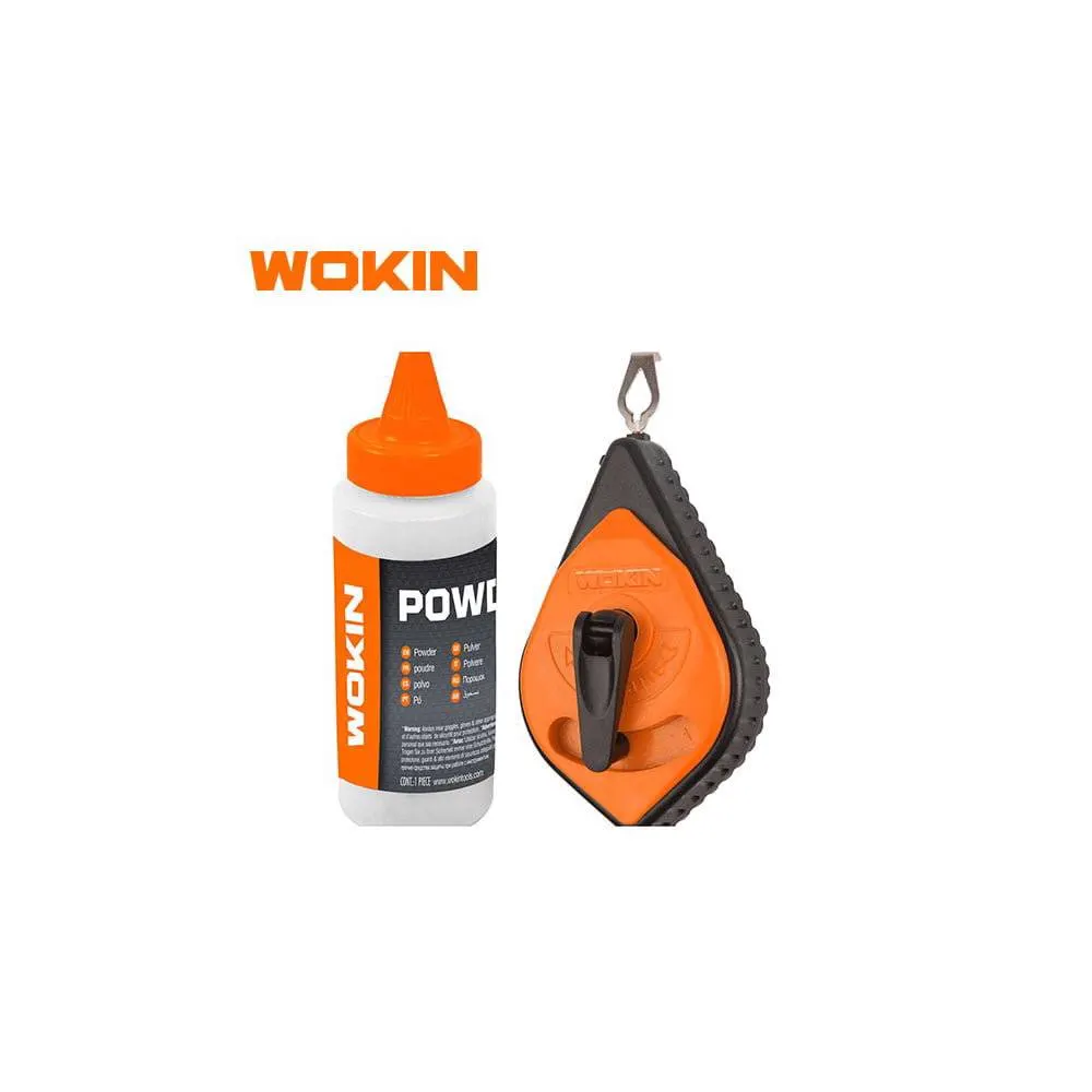 სამალიარო ძაფი Wokin 358701, 30m, Chalk Line Reel Set, Black/Orange