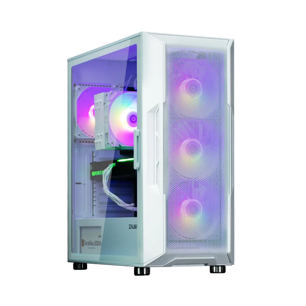 ქეისი Zalman PC case I3 Neo ARGB without PSU, 2xUSB3.0, 1xUSB2.0, 4x120mm ARGB, VGA 355mm, LCS ready, TG Side Panel, ATX, white