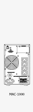 POWERCOM, MAC-1000, 1000VA/1000W, Online, Black.