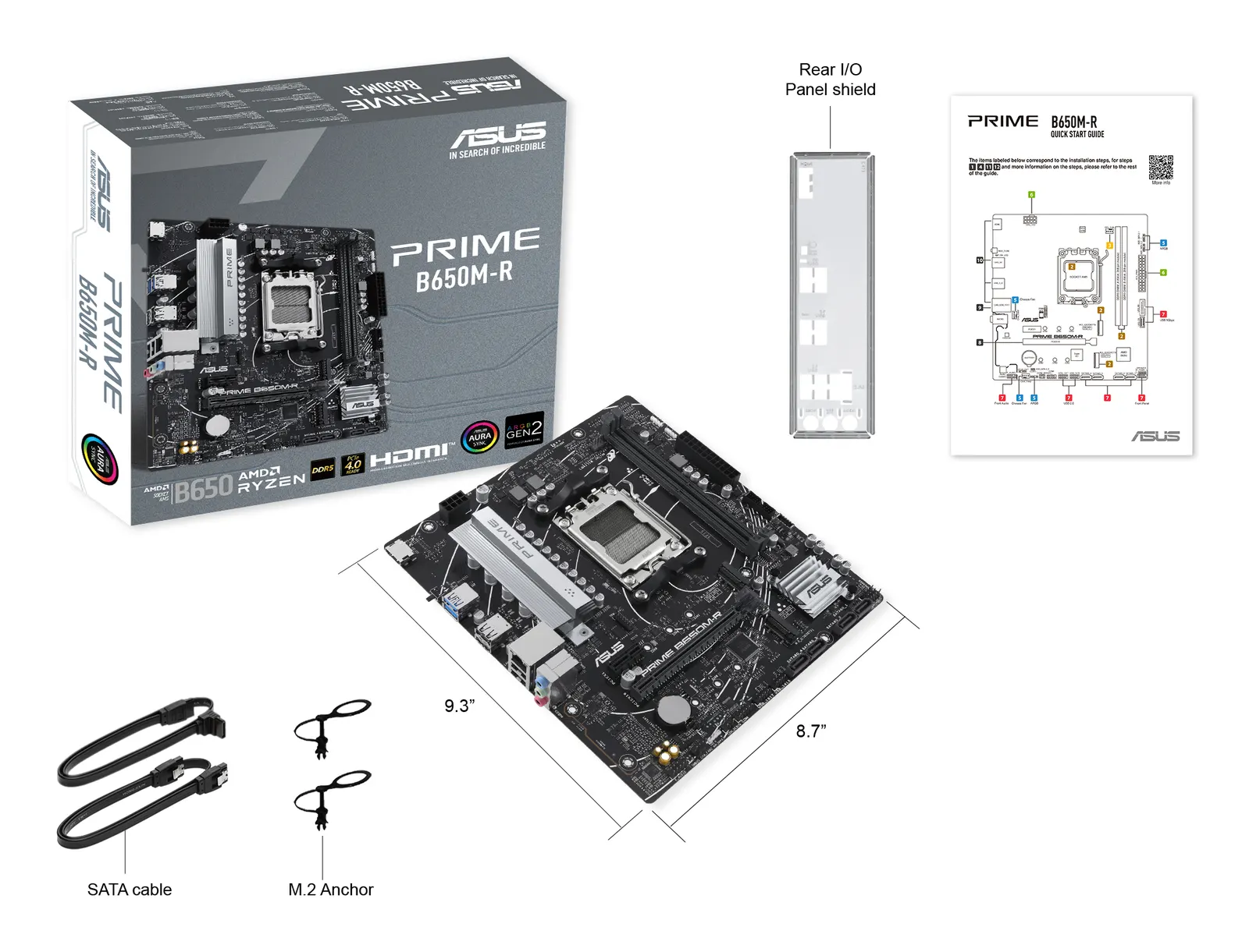დედაპლატა ASUS Motherboard PRIME B650M-R sAM5 B650 2xDDR5 M.2 HDMI mATX