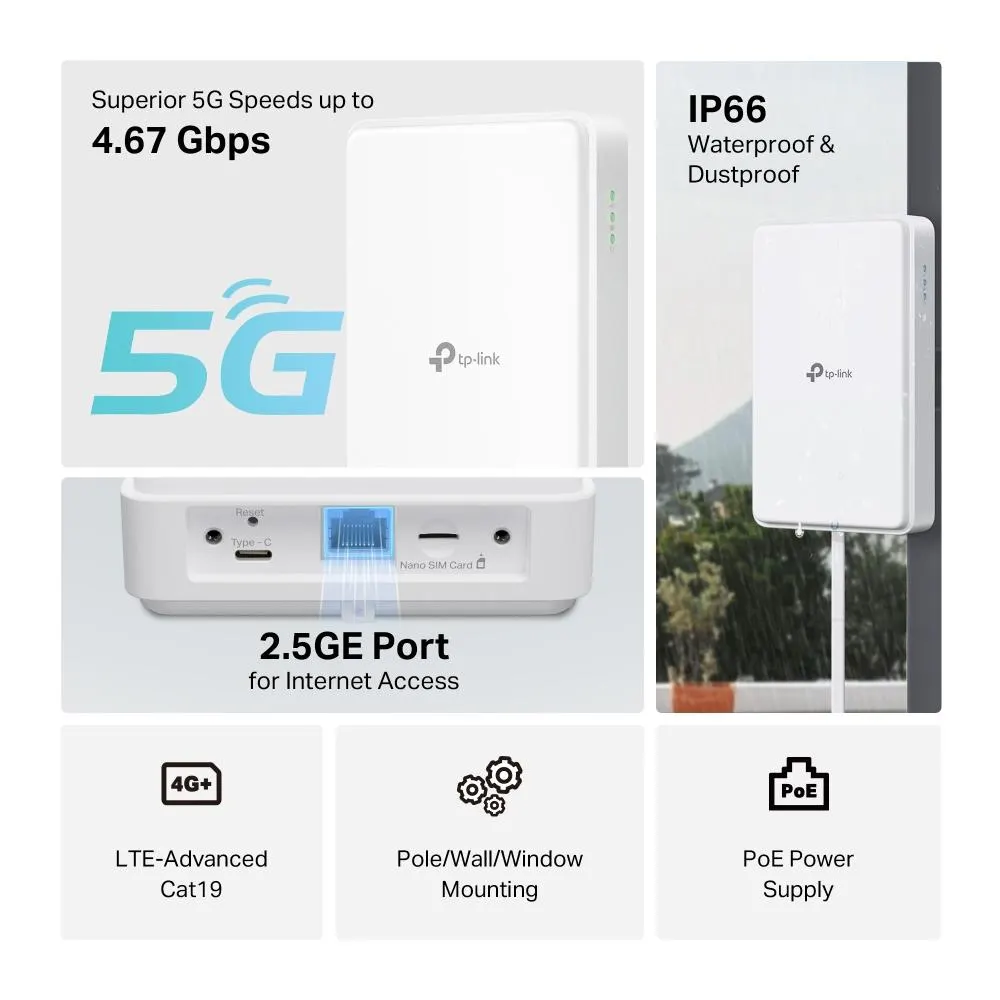 LTE როუტერი TP-Link, NE200-Outdoor, 5G Outdoor Router