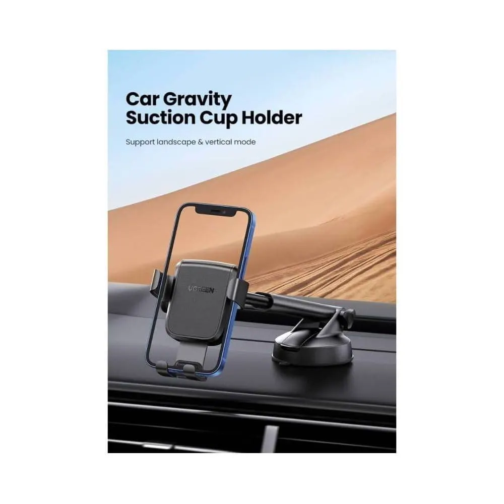 მობილურის დამჭერი UGREEN LP200 (60990B), Gravity Phone Holder With Suction Cup, Black