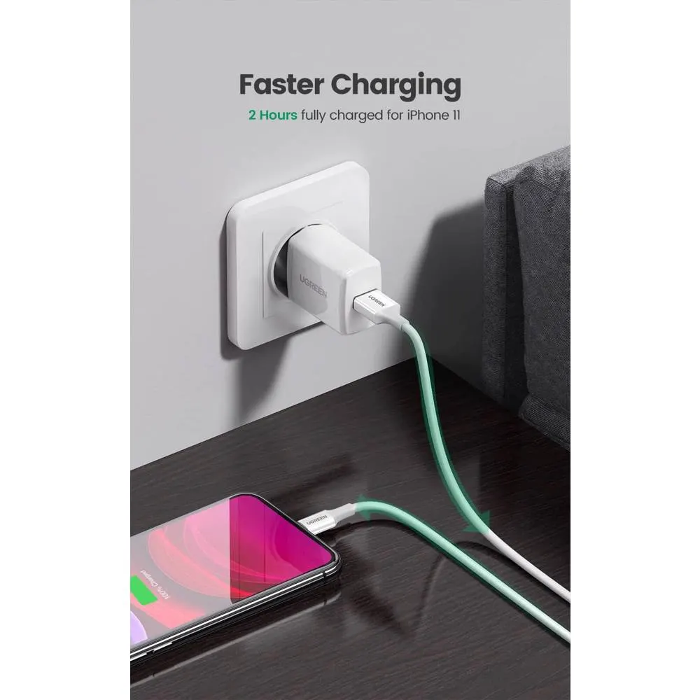 USB cable UGREEN US155 (80822), MFi, USB to Lightning, 1m, Black