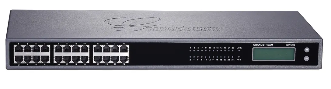 Grandstream GXW4224, 24 x RJ11 FXS ports and 1 x 50-pin Telco connector, 1 x 10M/100/1000 Mbps auto-sensing RJ45 port, G.711, G. 723, G.726