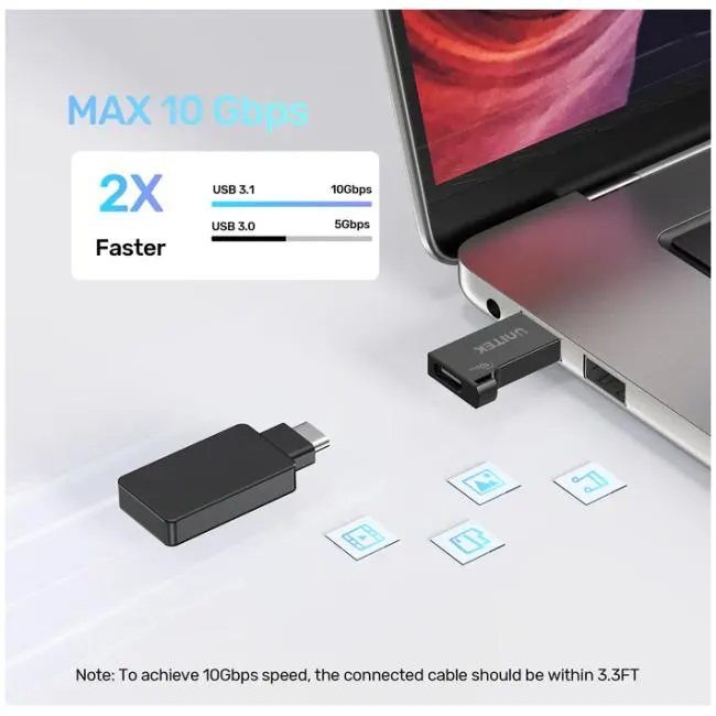 A1049A UNITEK 10Gbps USB-A to USB-C Adapter