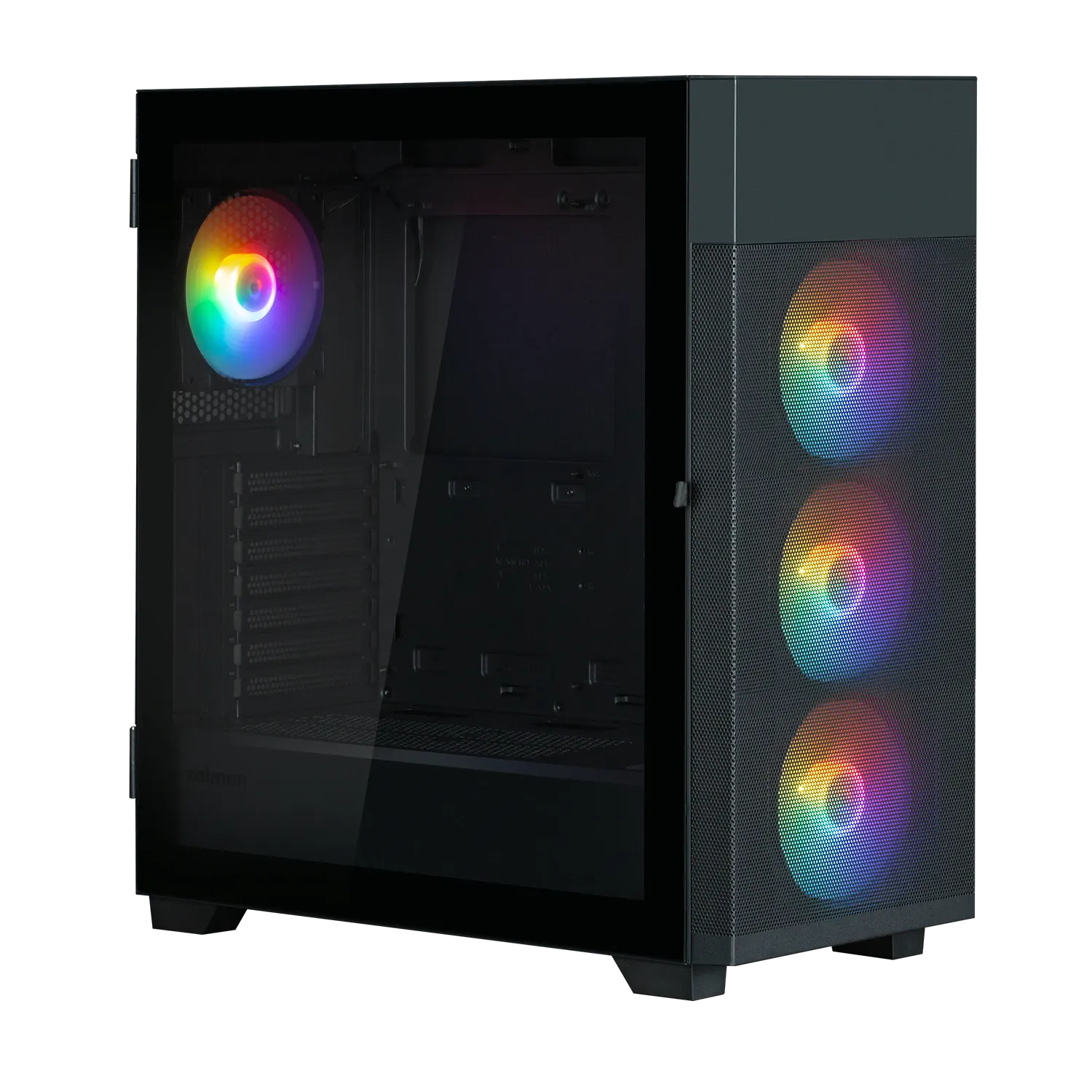 Zalman PC case S5 Neo without PSU, 1xUSB3.1, 1xUSB2.0, 4x120mm FRGB, VGA 390mm, LCS ready, TG Side Panel, ATX, black