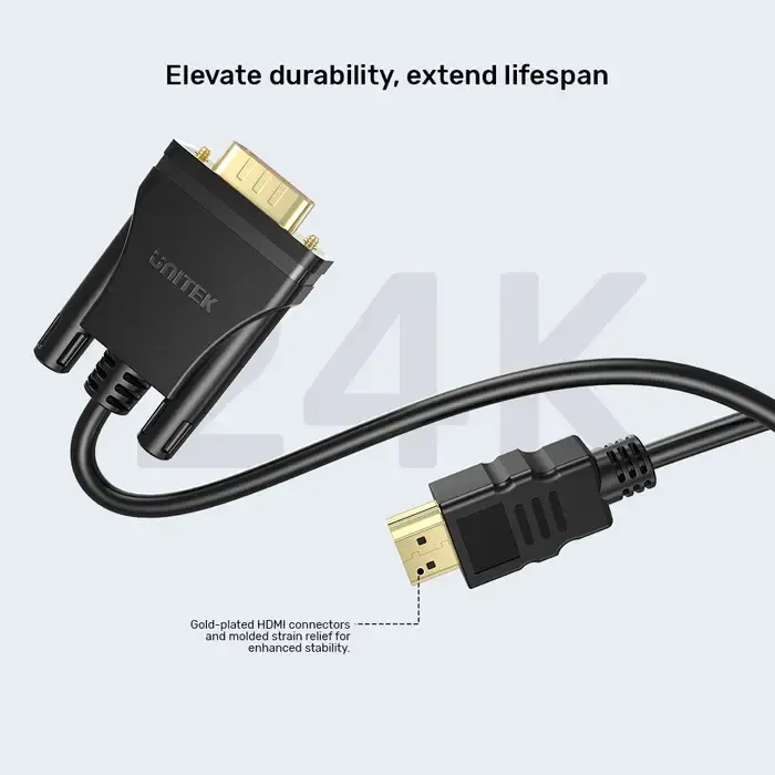HDMI კაბელი V1185A, UNITEK, HDMI to VGA Adapter Cable 2M..
