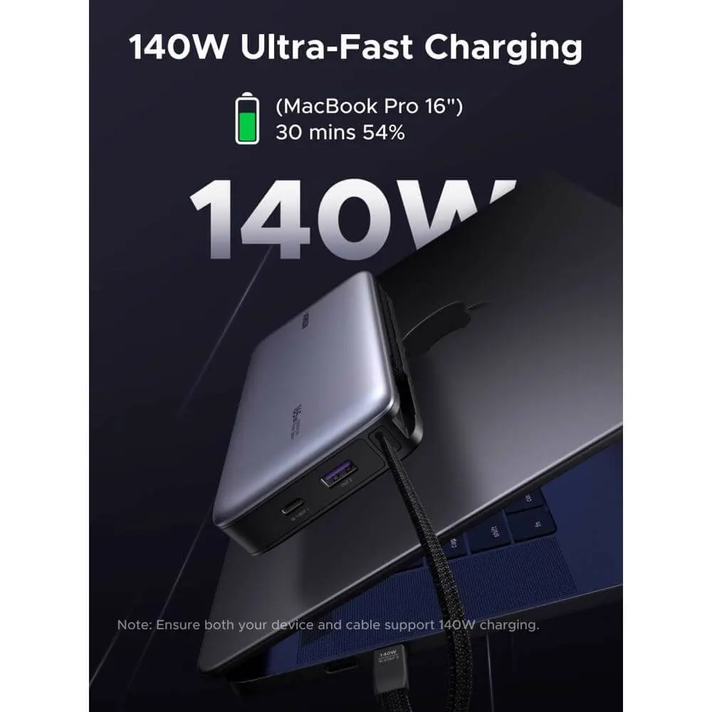 UGREEN PB552 (55995B) Nexode, 25000mAh, Type-C, USB, Power Bank With Built-in Type-C Cable, Grey