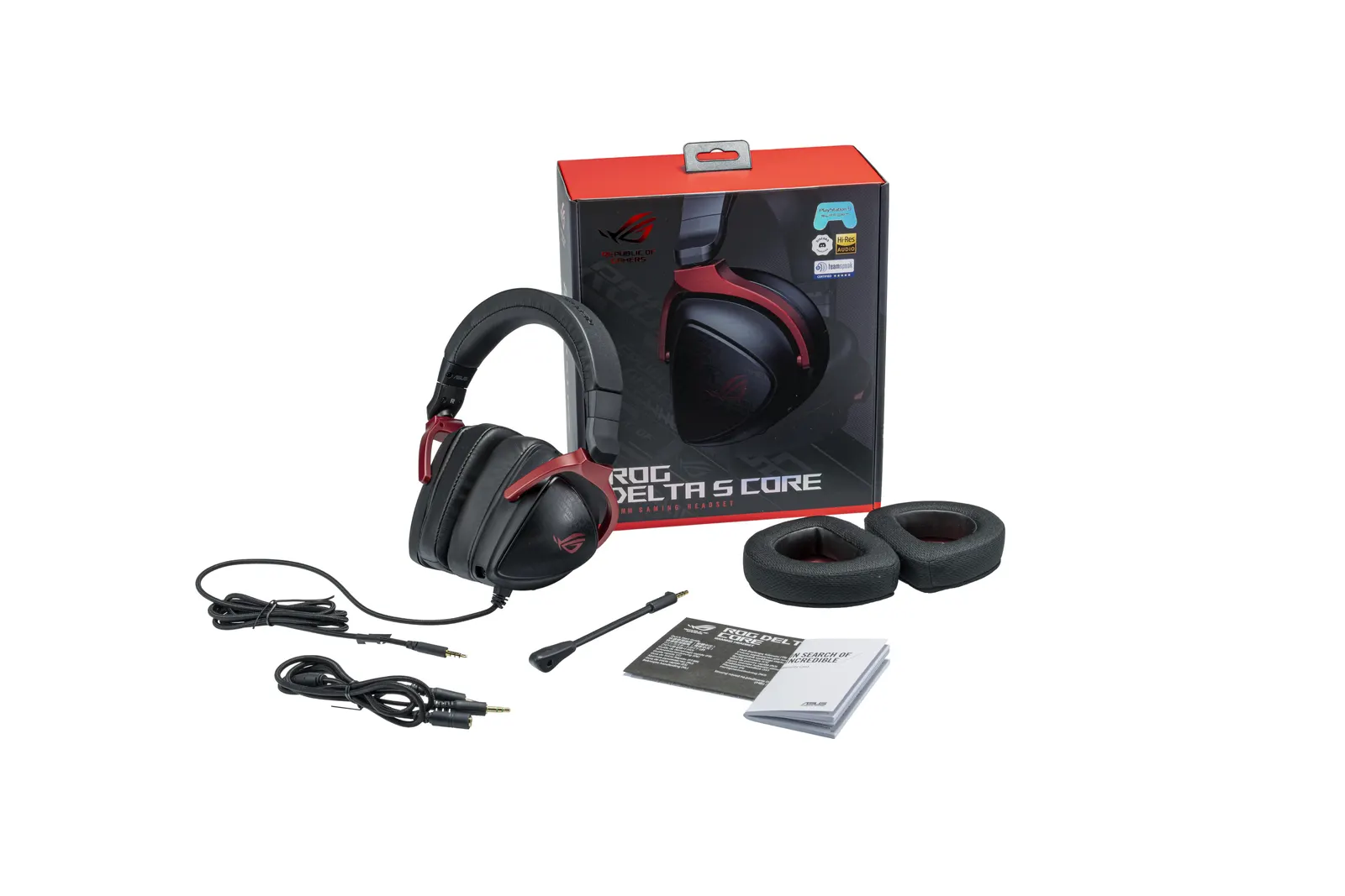 ყურსასმენი Headset ASUS ROG Delta S Core, mini-jack/dual 3.5mm, 1.5m/1m, chepno-kpacnyy