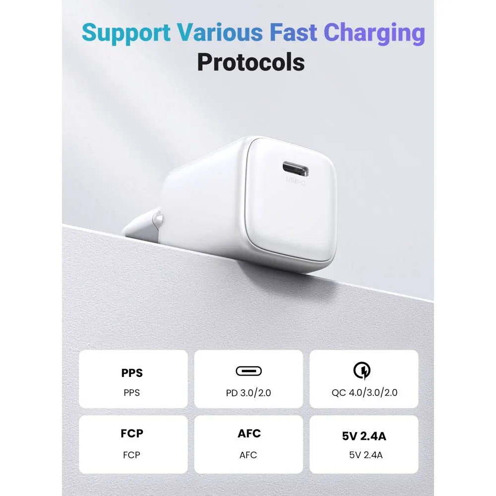 Charger UGREEN CD319 (15326) Nexode, 30W, Single port, Type-C, White