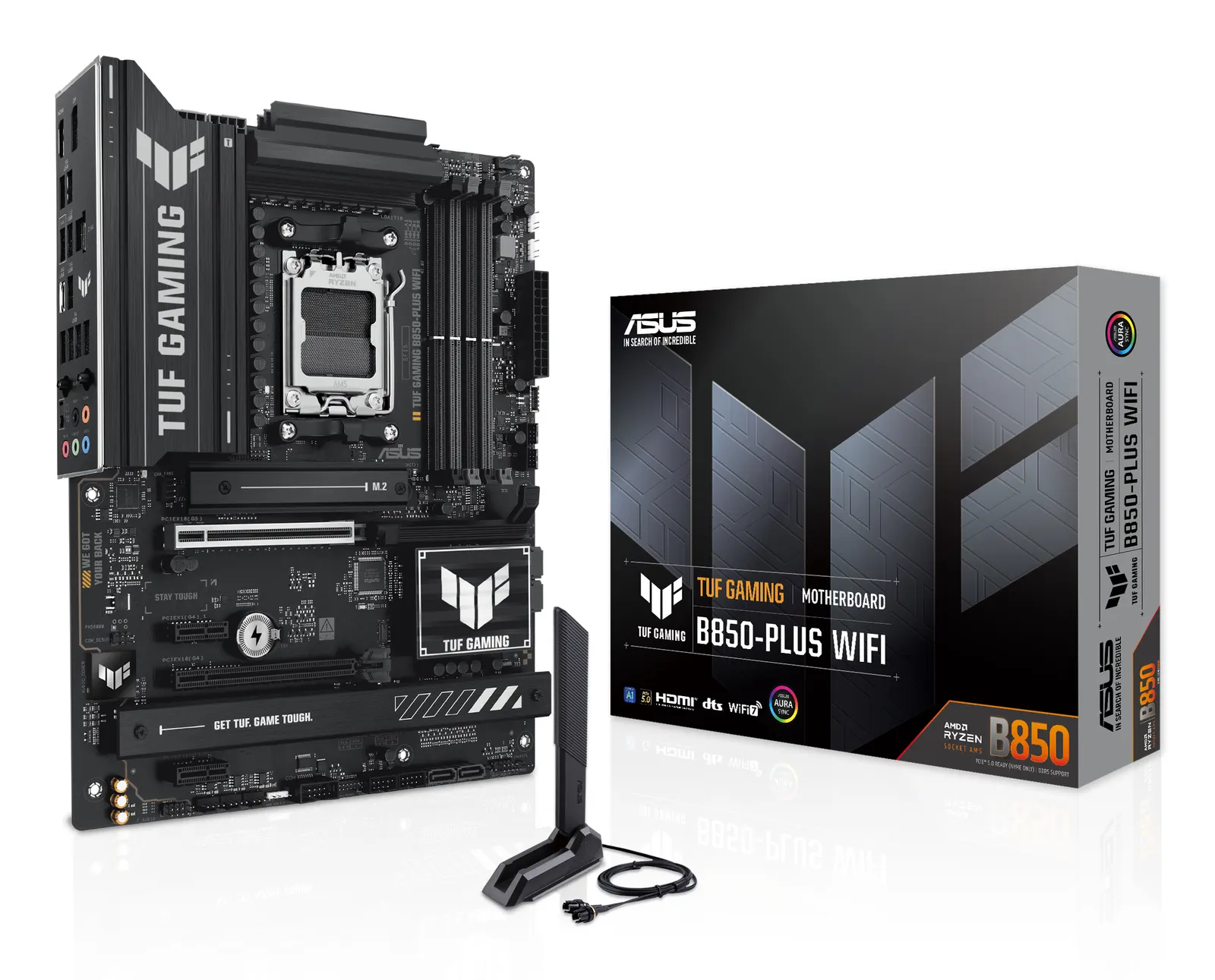 დედაპლატა ASUS Motherboard TUF GAMING B850-PLUS WIFI sAM5 B850 4xDDR5 M.2 HDMI DP WiFi BT ATX