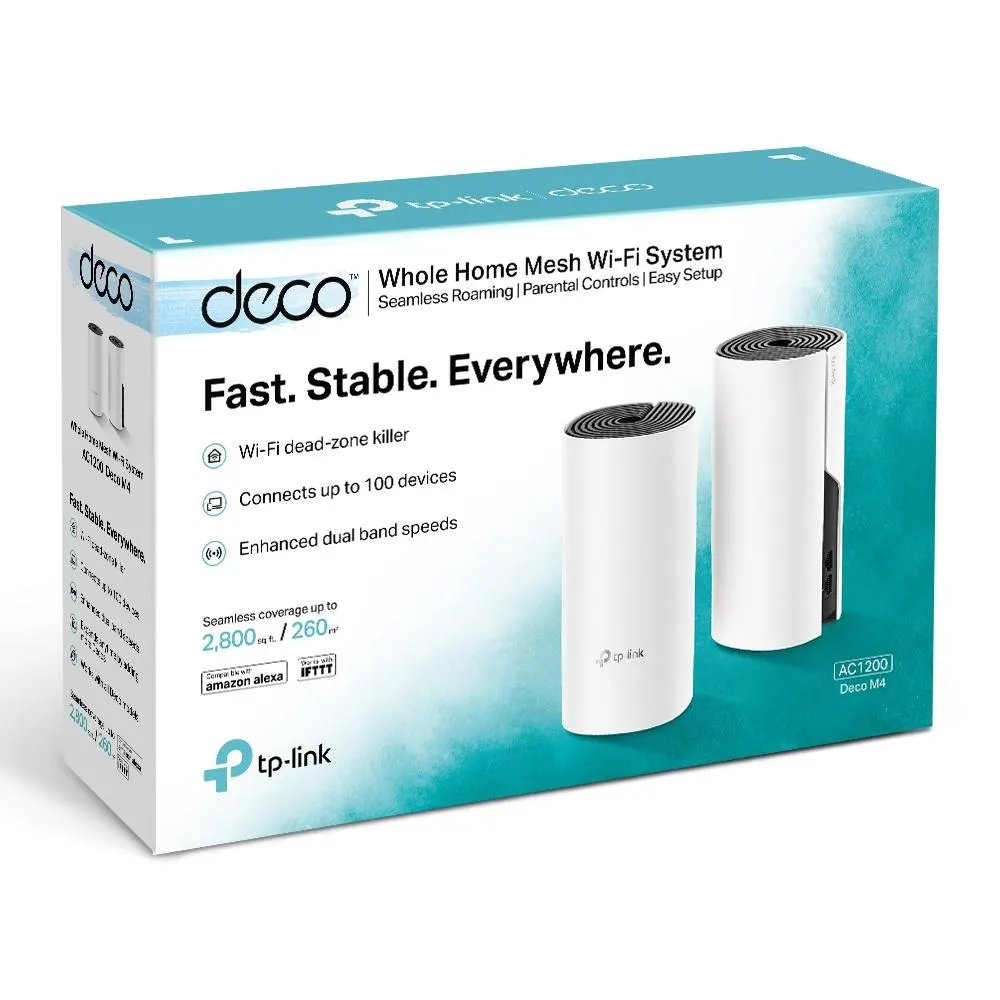 Mesh სისტემა TP-Link, Deco M4(2-pack), AC1200 Whole-Home Wi-Fi system