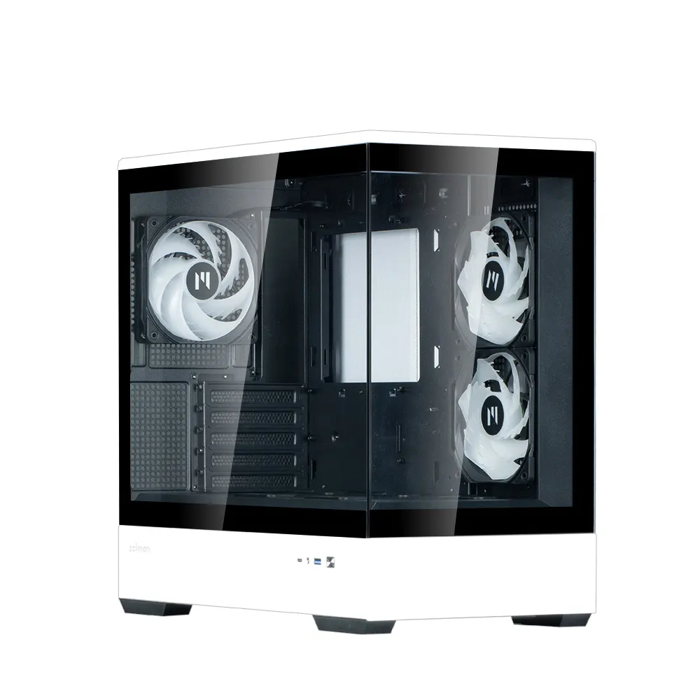 ქეისი Zalman PC case P30 without PSU, 1xUSB3.0, 1xUSBType-C, 3x120mm ARGB, VGA 420mm, LCS ready, TG Side Panel, mATX, black/white