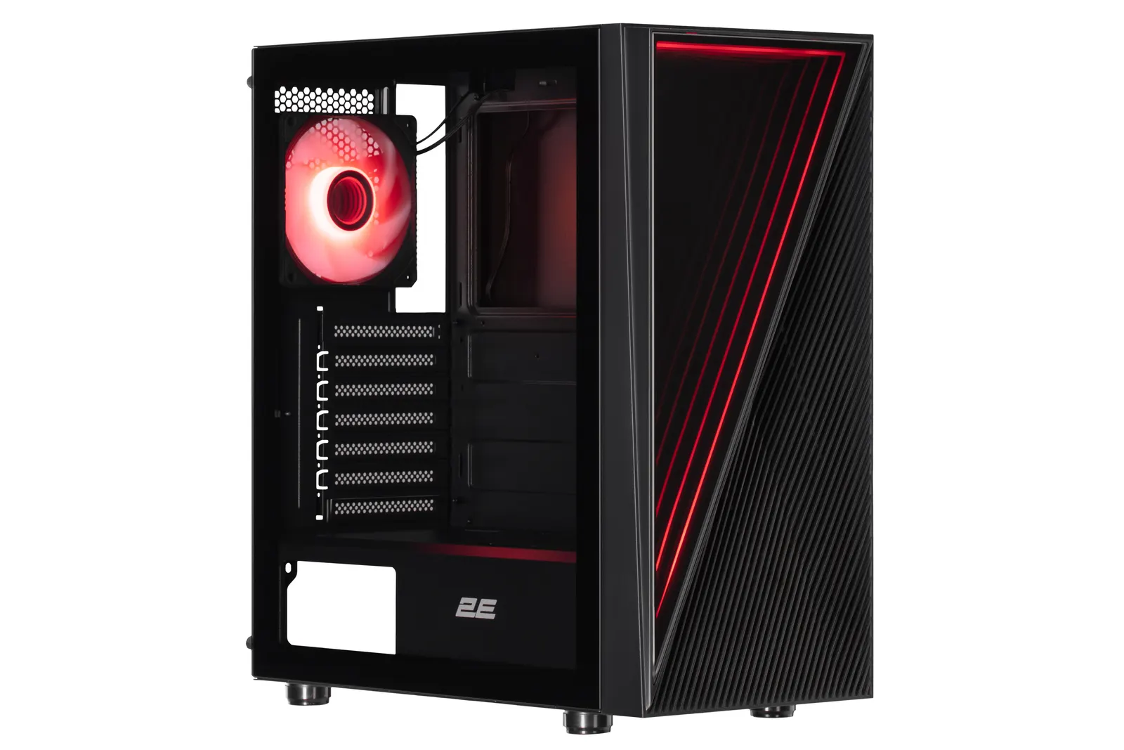 2E Gaming Computer case Infinity G205A, without PSU, 2xUSB 3.0, 1xUSB Type-C, 1x120mm ARGB, 2x120mm, ARGB strip, TG Side Panel, ATX, Black