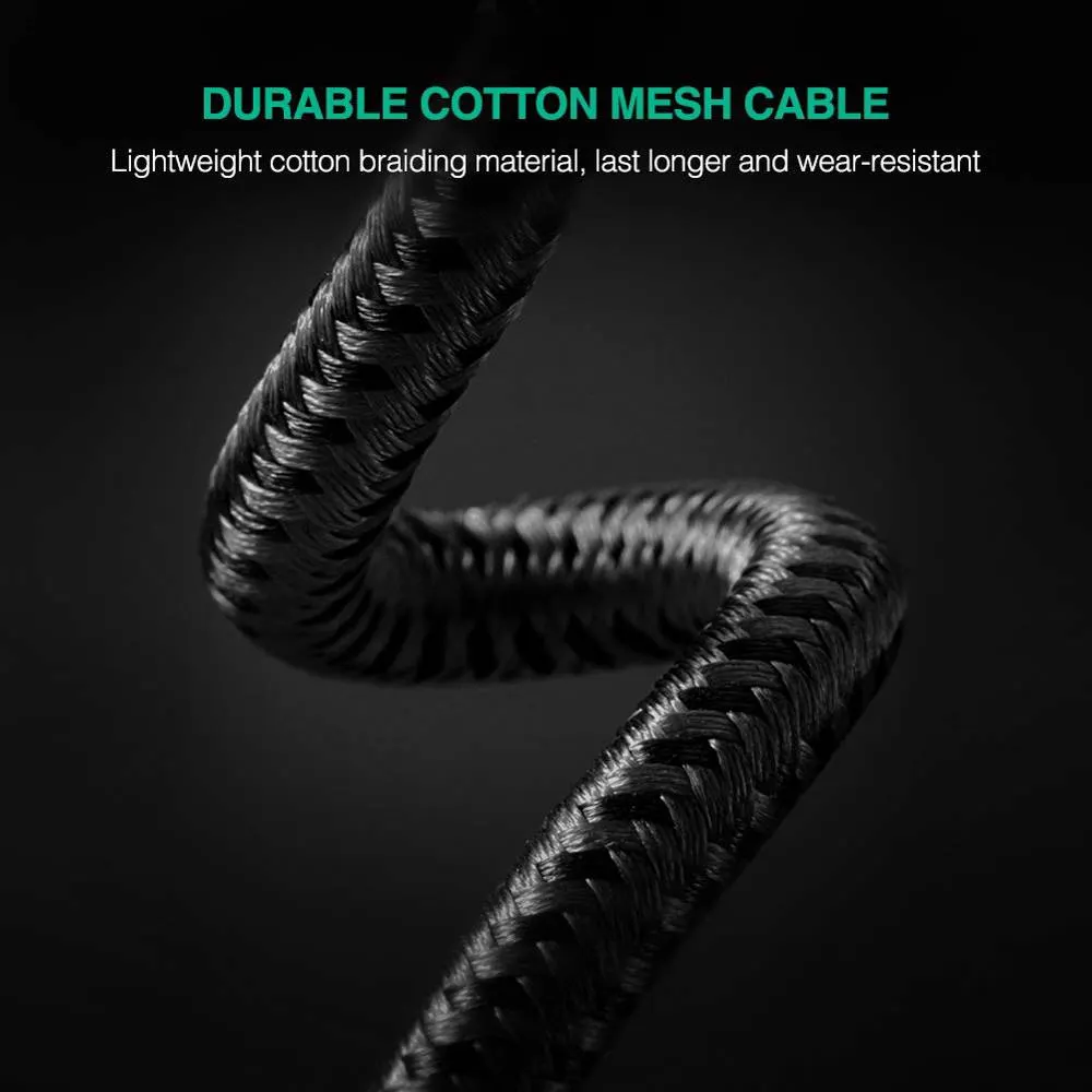 აუდიო კაბელი UGREEN AV112 (50361), 3.5mm Male To 3.5mm Male Cable, 1m, Black