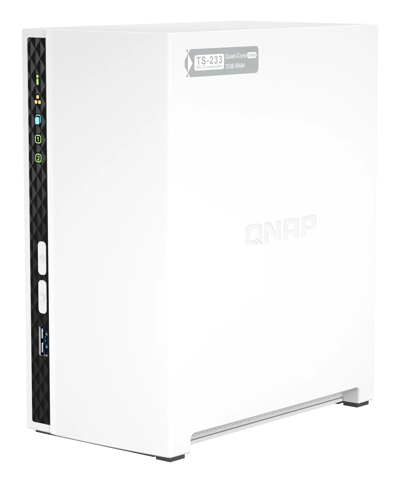 NAS სერვერი 2-bay, ARM Cortex-A55 quad-core 2.0 GHz processor, 2 GB RAM