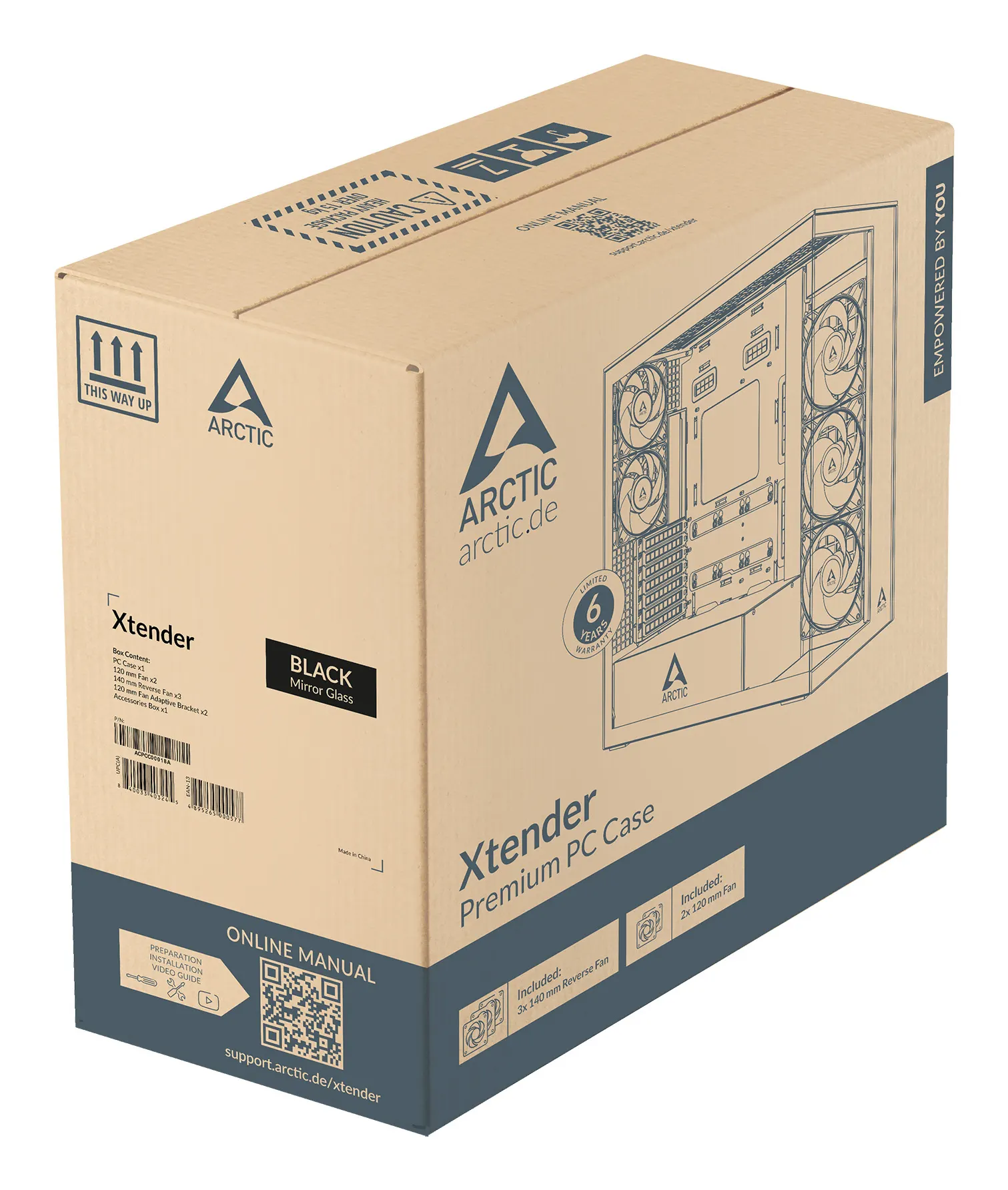 Arctic Xtender E-ATX Full Tower Mirror Black